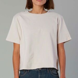 Still here football tee in bone